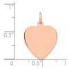 Black Bow Jewelry 14k Rose Gold Engravable Heart Disc Charm or Pendant, 15mm - 4 of 4