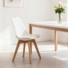 Racxily Set of 4 Medieval Modern Dining Chairs, Wooden Leg Design for Kitchen & Dining Room, White - 2 of 4