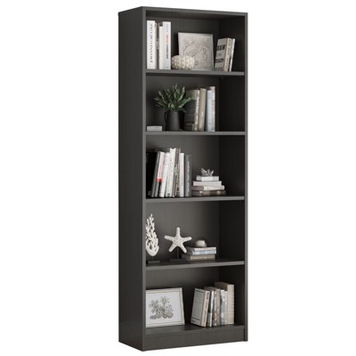 Grungis Decorative Bookshelf with 3 Shelf,Tall Bookcase Display Shelves with Free Standing Design,Modern Wood Bookshelf for Living Room