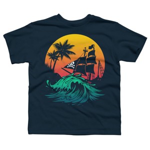 Boy's Design By Humans Welcome summer from pirates By NLKart T-Shirt - 1 of 2
