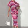 Coolmee Women's Summer Shirt Dress Casual Lapel Short Sleeve Button Down Split Belted Vacation Maxi Dress - 4 of 4