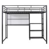 TIRAMISUBEST Twin/Full Size Loft Bed with Bulit-in Desk and Whiteboard, Metal Loft Bedframe with 3 Storage Shelves and Ladder for Kids - 4 of 4
