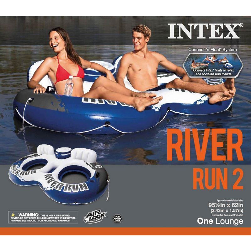 Intex River Run II 2-Person Water Tube Float w/ Cooler and Connectors | 58837EP, 6 of 7