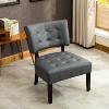 Vynxaria Modern Gray Faux Leather Oversized Accent Chairs with Easy Clean Design, Perfect for Home & Office Use - 2 of 4