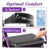 TopComfy Baby Walkers Foldable Rollator Walkers with Seat for Seniors, 350 lb Capacity, 8 Big Wheels, Luxurious, Purple, 21.46"*8.07"*18.31" - 3 of 4
