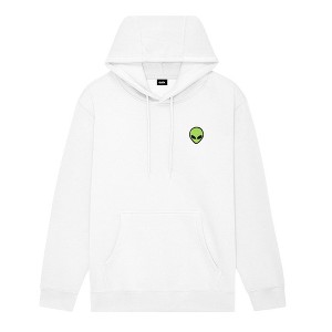 Dalix Alien Embroidery Relaxed Hoodie Soft Fleece Sweatshirt Drawcord Fit Lounge Mens - 1 of 4