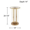 Studio 55D Blaine Modern Glam Luxe Metal Round Accent Table 14" Wide Gold Tempered Glass Tabletop for Living Room Bedroom Bedside Entryway Home Office - 4 of 4