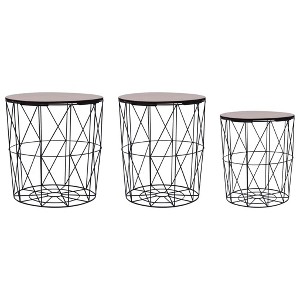 vidaXL Coffee Table 3 pcs Black - 1 of 4