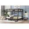 Okak Full over Queen Metal Loft Bunk Bed Heavy Duty Bedframe with Ladder & Slats Support for Adults Teens Noise Reduced No Box Spring Needed, Black - 2 of 4