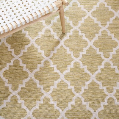 Casual Coastal Montauk 5'x8' Green/Ivory Cotton Area Rug