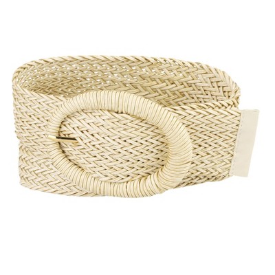 Allegra K Women's Woven Decor Adjustable Wide Dress Waist Belts 58-84cm/22.83-33.07"