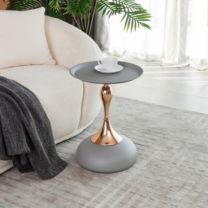 VYNXARIA Mermaid Tail End Coffee Table - Modern Round Accent Table for Small Spaces - 1 of 4