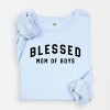 Simply Sage Market Blessed Mom of Boys Lightweight Garment Dyed Sweatshirt - 2 of 4