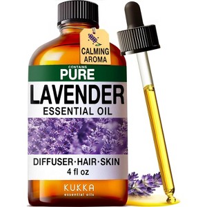 Lavender Essential Oil (4 Fl Oz/118 ml) -  KUKKA Lavender Essential Oil for Diffuser, Body, Aromatherapy & Soap Making Scent - 1 of 4