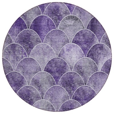 Purple Lilac And Lavender Abstract Washable Indoor Outdoor Area Rug