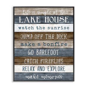 Stupell Industries Life Is Simple Lake House List Framed Giclee Art - 1 of 4