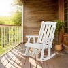 VINGLI Heavy Duty 600 LBS Outdoor Wooden Rocking Chair with Higher Backrest,Patio Rocking Chair with Ergonomic Design, White - 2 of 4