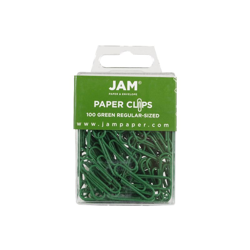 JAM Paper Colored Standard Paper Clips Small 1 Inch Green Paperclips 2183752B, 2 of 4