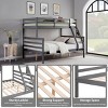 INFURNIC Beds Twin Over Full Bunk Bed with Guardrails Sturdy Wooden Frame and Ladder for Kids Teens, Grey, 78.35"*59.06"*61.81" - 3 of 4