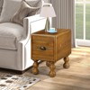 KWPZQEB Side Table, Vintage End Table with Storage Drawer, Solid Wood Coffee Tables for Living Room Bedroom - 4 of 4