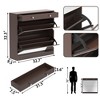 RISOKEYS Mirror Shoe Cabinet with 2 Tier Drawers, Mirror Shoe Rack with 1 Drawer Storage for Entrance, Entryway, Bedroom,Brown Finish - 3 of 4