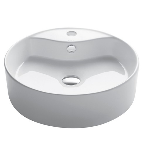 Kraus Kcv 142 So 18 1 4 Ceramic Vessel Bathroom Sink Only White Ceramic