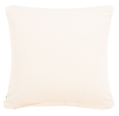 Ivory and Rust Striped Cotton Square Throw Pillow