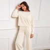 Women's Cream Long Sleeve Tee and Pants Pajama Set - Cupshe - 4 of 4
