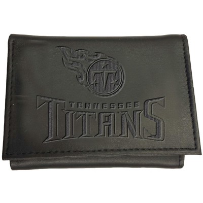 Evergreen NFL Tennessee Titans Black Leather Trifold Wallet Officially Licensed with Gift Box