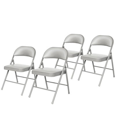 Set Of 4 Vinyl Padded Steel Folding Chairs Gray Hampden Furnishings   GUEST 54253fd4 781e 48ae 8af4 4c6f196e2491