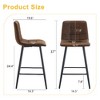 Lyngins Bar Chair Set of 2, Ergonomic Counter Height Bar Stools with Black Metal Legs & Rounded Backrest, Counter Stools for Bars/Living Room - 3 of 4