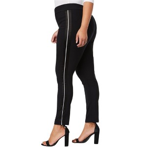 I.N.C International Concepts Womens Satin Stripe Casual Trouser Pants, Black, 24W - 1 of 1