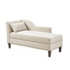 Peony Accent Chaise Ivory: Elegant Nailhead Trim, Lumbar Pillow, Solid Wood Legs, Transitional Design - 3 of 4