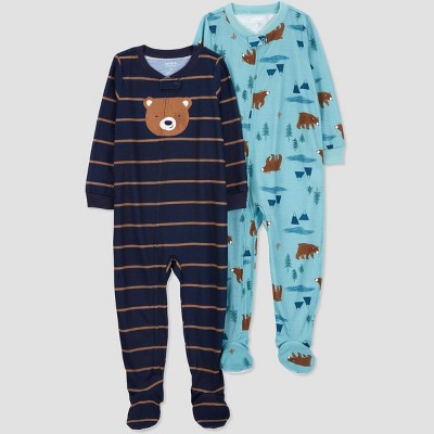 Image of Carter's Just One You®️ Toddler Boys' Bears Footed Pajamas - Blue 18M