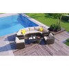 Sapphtopaz Patio Furniture Set Outdoor Rattan Sectional Conversation Sofa with Acacia Wood Legs and Coffee Table for Garden, Terrace - 2 of 4