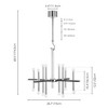 Rennnsan Frolique 28" W 16 -Light Dimmable Industrial Linear Chandelier in Gold & Chrome - 3 of 4