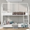 Whisen Modern Design Twin over Full Size Metal House Bunk Bed - 3 of 4