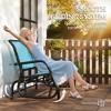 2-Person Outdoor Glider Bench, Patio Double Swing Rocking Chair Loveseat w/Powder Coated Steel Frame for Backyard Garden Porch - 4 of 4