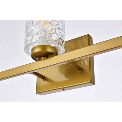 Cassie 5-Light Brass and Clear Glass Bath Sconce