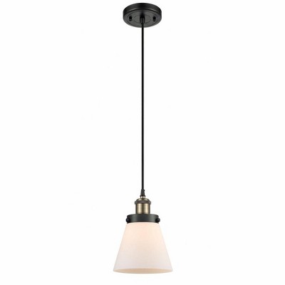 Cone - 1 Light Cord Hung Mini Pendant In Industrial Style-9 Inches Tall and 6 Inches Wide