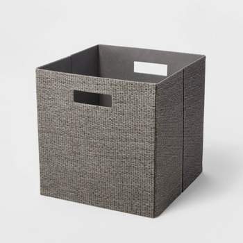 Linen Fabric Storage Bin Toy Box Basket Organizer - Black Dot - 13