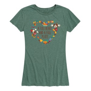 Women's - Disney - A Full Heart And A Full Plate Short Sleeve Graphic T-Shirt - 1 of 4
