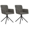 vidaXL Swivel Dining Chairs 2 pcs Dark Gray Velvet - 2 of 4