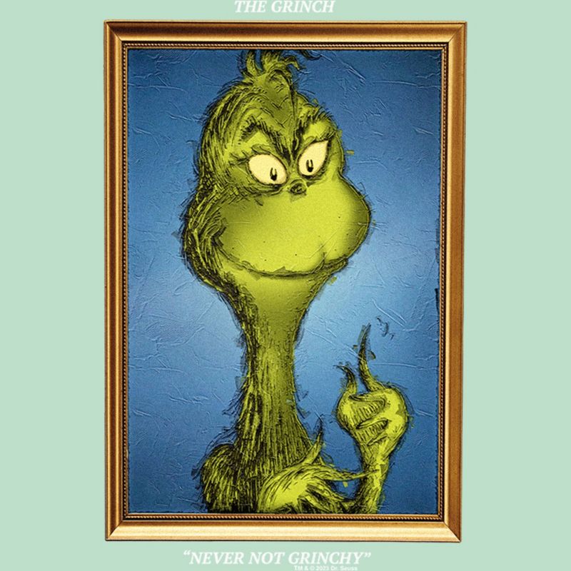 Girl's Dr. Seuss Framed Grinch Painting T-Shirt, 2 of 5