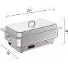 Rectangular Electric Chafing Dish Set - 9QT Buffet Warmer with Temperature Control & Glass Lid, for Catering - 2 of 4