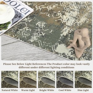 Machine Washable Rug Modern Abstract Carpet Non Slip Geometric Throw Rug Foldable Low Pile Ultra Soft Distressed Accent Rug for Living Room, Office - 1 of 4