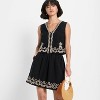 Women's Embroidered Linen Mini A-Line Skirt - Future Collective Black - 3 of 3