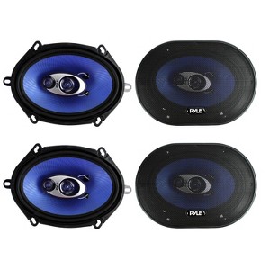 4) New Pyle PL573BL 5x7" 600 Watts 3-Way Car Coaxial Speakers Stereo Blue Four - 1 of 4