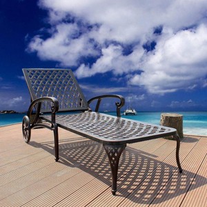 Outdoor Chaise Lounges, Aluminium Lounge Chair, Lounge Chair Chaise With 3 Backrest Positions, Lounge Chair Pool-Cuddlewood - 1 of 4