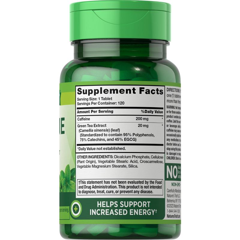 Nature's Truth Caffeine 220mg with Green Tea Extract | 120 Tablets, 2 of 5